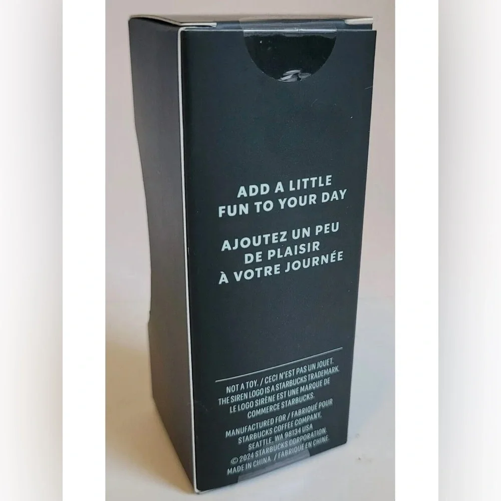 * NIB Starbucks Jet Black Pleated Metallic Core 2024 Key Chain Tumbler Cold Cup